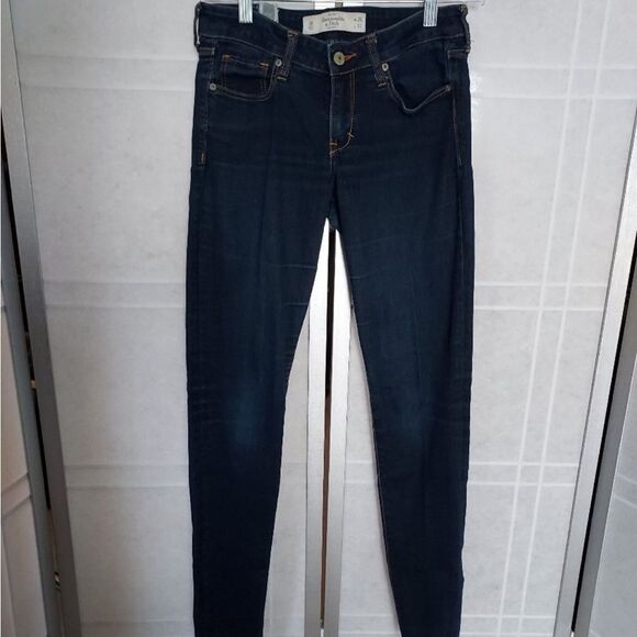 Abercrombie & Fitch The A&F Super Skinny Blue Denim Stretch Jeans Size 2R - Picture 1 of 4